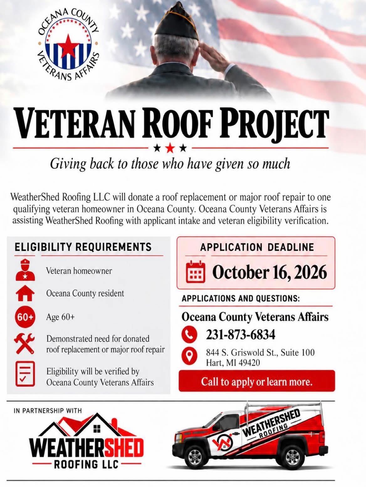 Veteran Roof Project flyer
